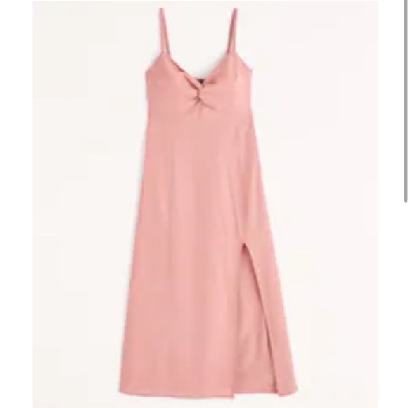 NWT Abercrombie Twist Front Midi Dress Mauve - Picture 2 of 7